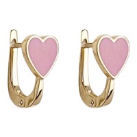 Золоті сережки Серце з вставками емалі Артикул 2111483101