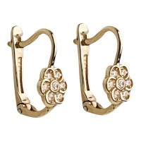 Золоті дитячі сережки з вставками цирконію Артикул 2105521101