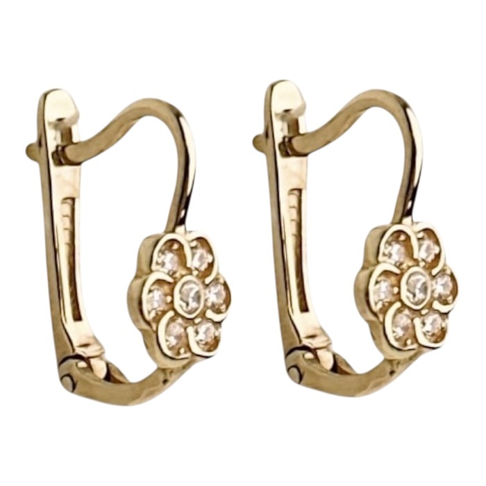 Золоті дитячі сережки з вставками цирконію Артикул 2105521101