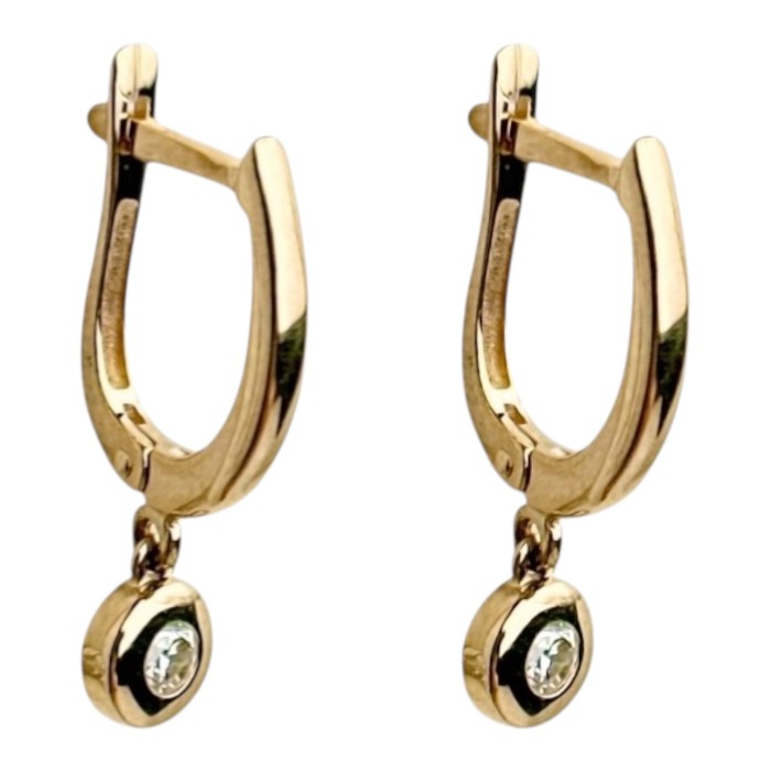 Золоті сережки з вставками цирконію Артикул 2107628101