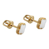 Золоті сережки пусети з вставками емалі Артикул 2190425101