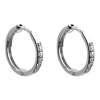 Золоті сережки з білого золота з вставками цирконію Артикул 2108562102