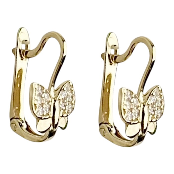 Золоті сережки з вставками цирконію Артикул 2108251101