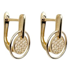 Золоті сережки з вставками цирконію Артикул 2110556101