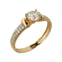 Золота каблучка з вставками цирконію Розмір 18,5 Артикул 1191127101