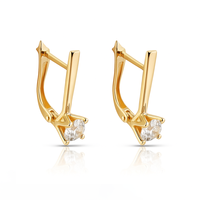 Золоті сережки з вставками цирконію Артикул 2106175101