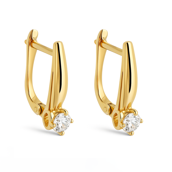 Золоті сережки з вставками цирконію Артикул 2106174101