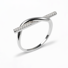 Срібна каблучка з фіанітами  Артикул 510448б