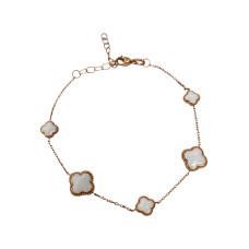 Золотий браслет "Листок щастя" з вставками емалі Розмір 16,5 Артикул 4190448101