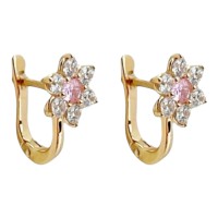 Золоті сережки з вставками цирконію Артикул 2102582101