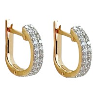 Золоті сережки з вставками цирконію Артикул 2102165101