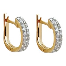 Золоті сережки з вставками цирконію Артикул 2102165101