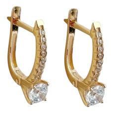 Золоті сережки з вставками цирконію Артикул 2191563101