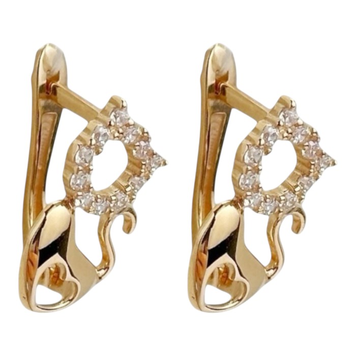 Золоті сережки з вставками цирконію Артикул 2111606101