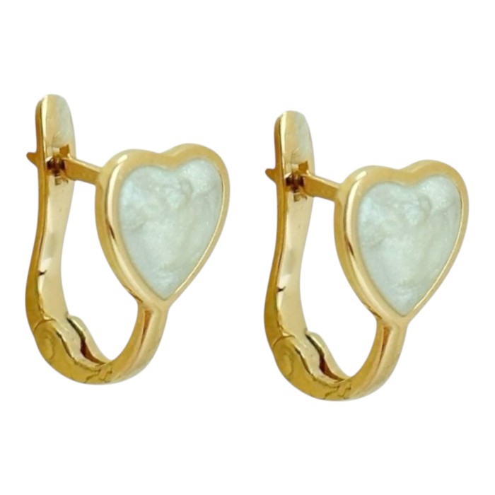 Золоті сережки Серце з вставками емалі Артикул 2109181101