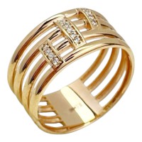 Золота каблучка з вставками цирконію Розмір 20,0 Артикул 1111952101