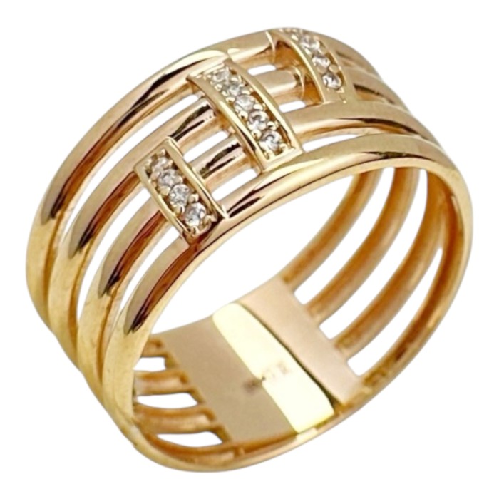 Золота каблучка з вставками цирконію  Артикул 1111952101