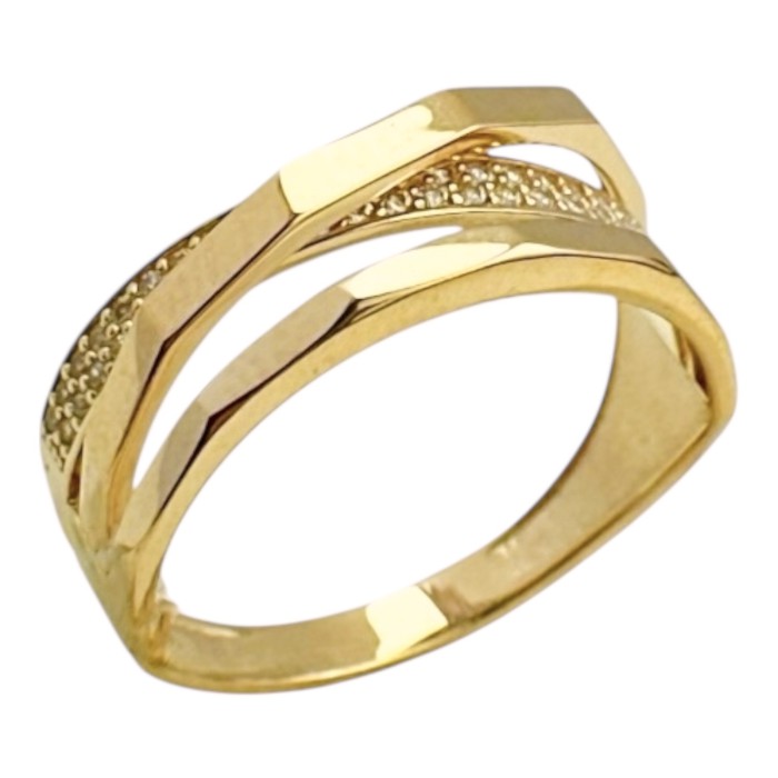 Золота каблучка з вставками цирконію  Артикул 1191364101