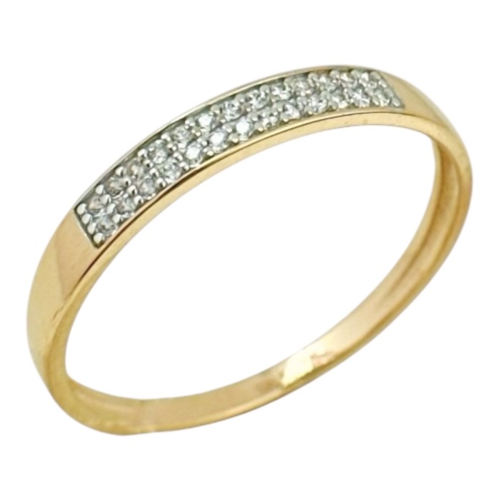 Золота каблучка з вставками цирконію  Артикул 1101487101