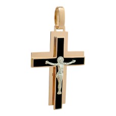Золота підвіска-хрестик з розп'яттям Артикул 250106Е