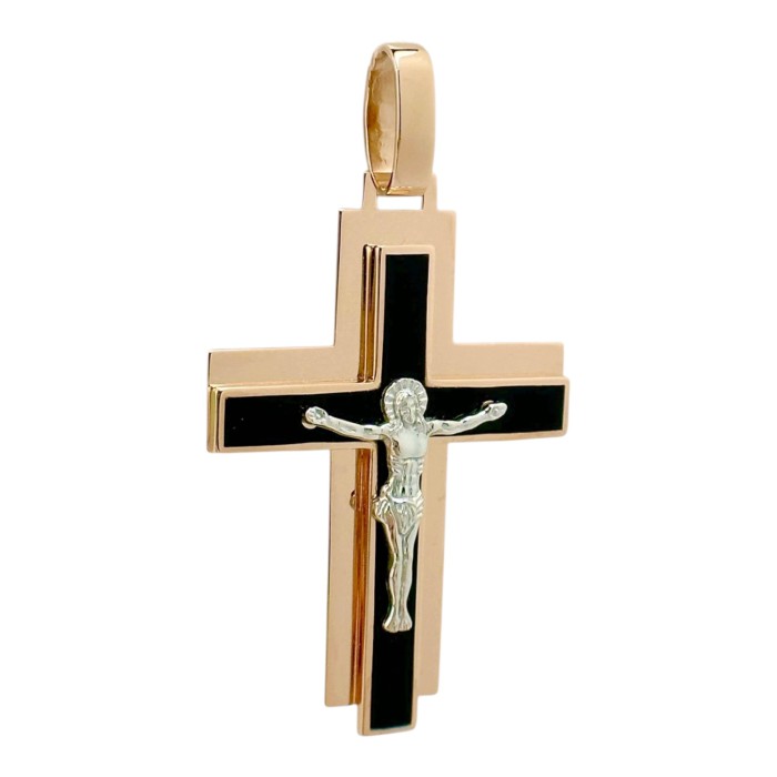 Золота підвіска-хрестик з розп'яттям Артикул 250106Е
