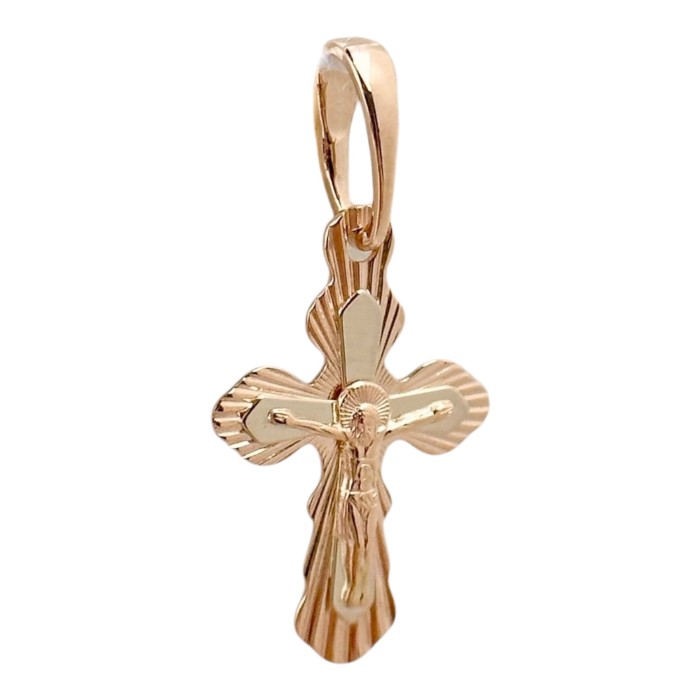 Золота підвіска-хрестик з розп'яттям Артикул 210199