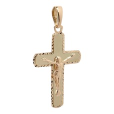 Золота підвіска-хрестик з розп'яттям Артикул 210150