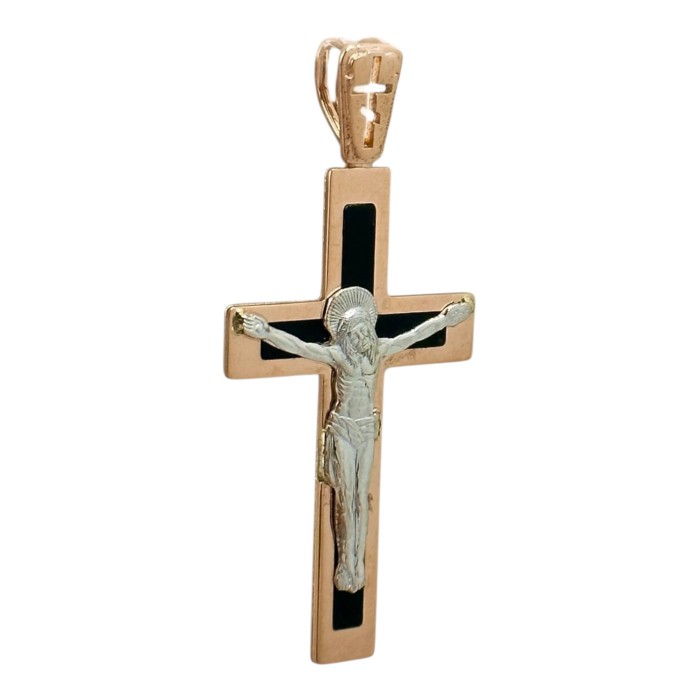 Золота підвіска-хрестик з розп'яттям Артикул 210103Е