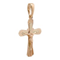 Золота підвіска-хрестик з розп'яттям Артикул 210215