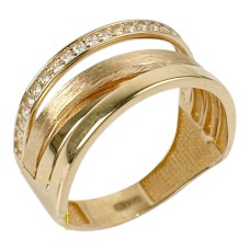 Золота каблучка з вставками фіанітів .0 Артикул GS-01-RingCRT075-10