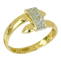 Золота каблучка з фіанітами Розмір 17.5 Артикул GS-01-RingCRT074-10