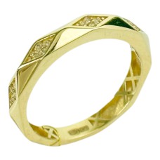 Золота каблучка з вставками фіанітів Розмір 17.5 Артикул GS-01-RingCRT076-10