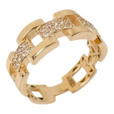 Золота каблучка з вставками фіанітів .0 Артикул GS-01-RingCRT073-10