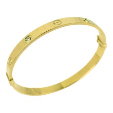 Золотий браслет з вставками фіанітів Артикул GS-04-BraceletBoltG-10