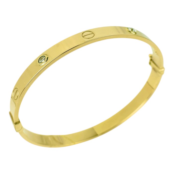 Золотий браслет з вставками фіанітів Артикул GS-04-BraceletBoltG-10