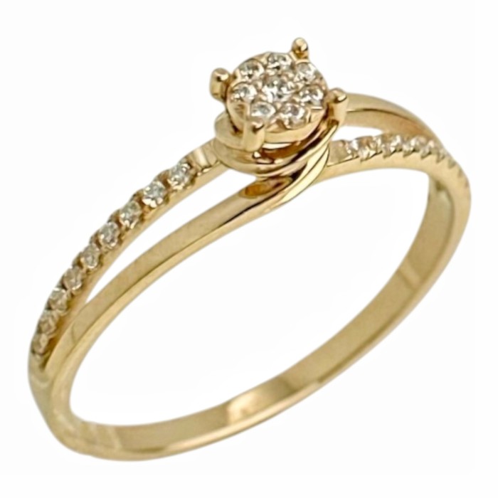 Золота каблучка з вставками цирконію  Артикул 1190518101