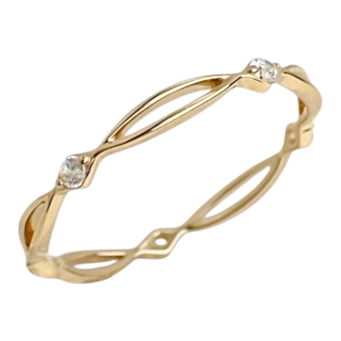 Золота каблучка з вставками цирконію  Артикул 1110114101