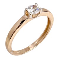 Золота каблучка з вставкою цирконію Розмір 18,5 Артикул 1191119101