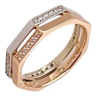 Золота каблучка з вставками цирконію Розмір 17,5 Артикул 1107777112