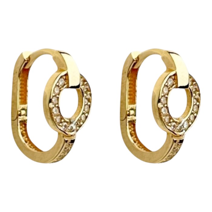 Золоті сережки з вставками цирконію Артикул 2111745101