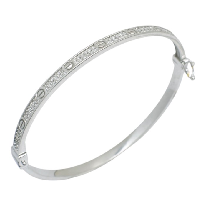 Срібний браслет з вставками фіанітів Артикул CH-04-Br036-10