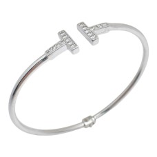 Срібний браслет з вставками фіанітів Артикул GS-04-BrcltTFNGs-10