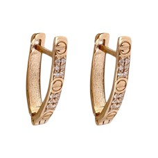 Золоті сережки з вставками фіанітів Артикул 2/1128