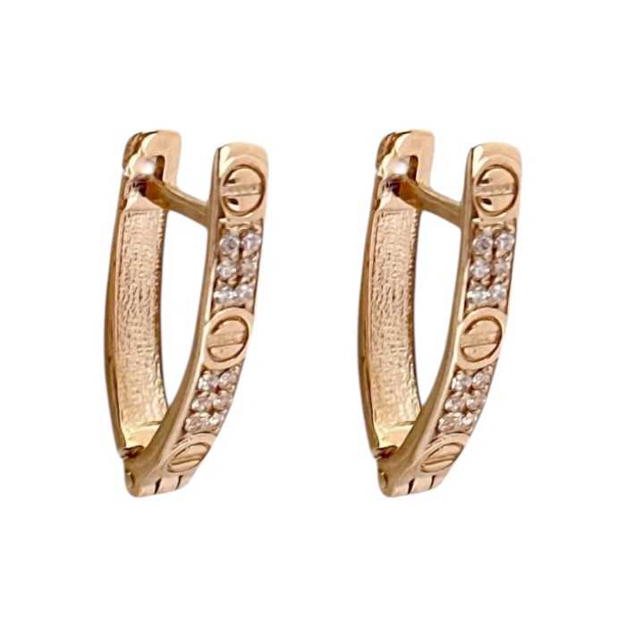 Золоті сережки з вставками фіанітів Артикул 2/1128