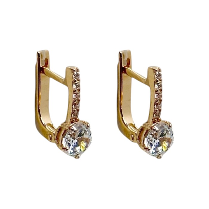 Золоті сережки з вставками цирконію Артикул 2102722101