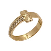 Золота каблучка з вставками фіанітів Розмір 16,5 Артикул 1/1118