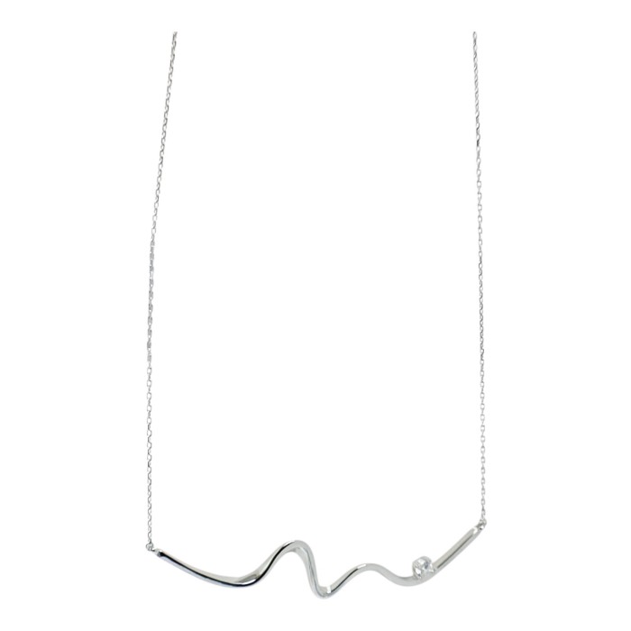 Срібне кольє з вставками фіанітів .0 Артикул CZ T11019