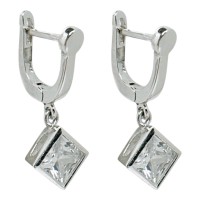 Срібні сережки з вставками фіанітів Артикул CZ 52156