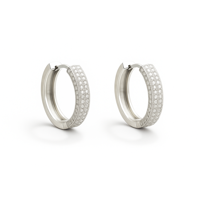 Срібні сережки з кубічним цирконієм Артикул 496