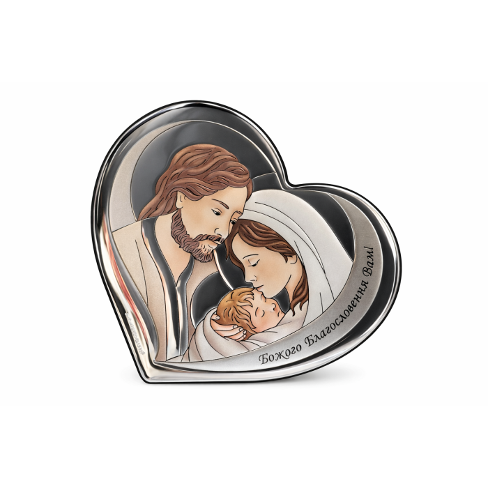 Срібна ікона Св Родина Артикул QF6003/3C (15,5*14 см)